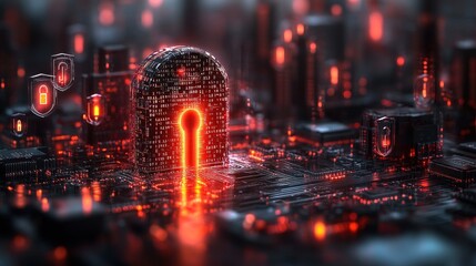 Obraz premium Cyber Security - Digital Keyhole