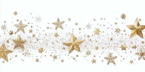 Winter card with falling snow, crystallic white snowflake on white background. Magical heavy snowflakes backdrop. Sky snowfall banner. Holiday winter background for Christmas and New Year 