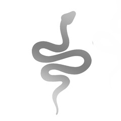 Silver snake symbol isolated transparent background 