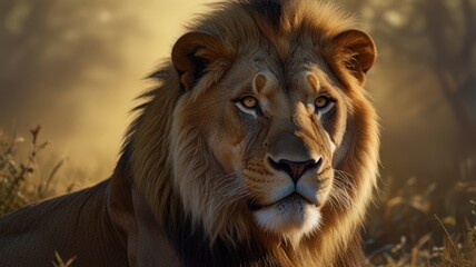 Fototapeta premium Majestic Lion Portrait