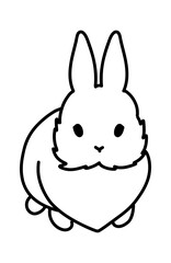 Cartoon rabbit. Simple doodle hand drawn bunny. Vector sketch