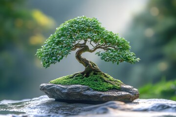 Bonsai Tree on a Rock