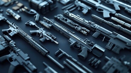 Fototapeta premium Non-conventional weapons production, focused on developing unique and specialized weapons for modern military needs.