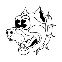 Doodle cute character illustration adorable dog sticker outline