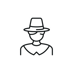 Pilgrim character icon. Simple Pilgrim character icon for social media, app, and web design. Vector illustration.