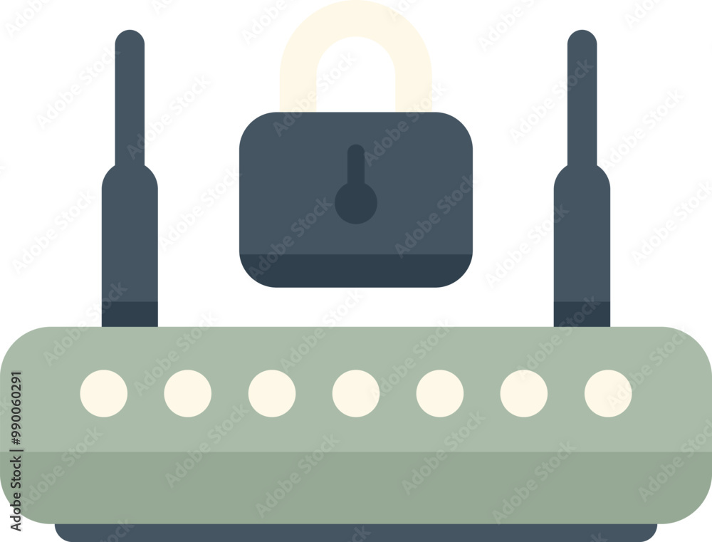 Poster wifi router is providing safe and secure internet connection with the help of a padlock