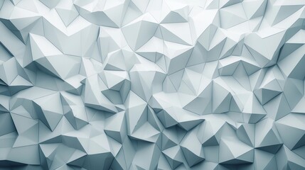 Abstract Geometric Low Poly Background with Light Gray and White Polygonal Shapes