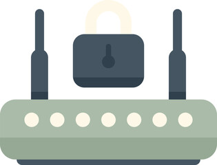 Wifi router is providing safe and secure internet connection with the help of a padlock