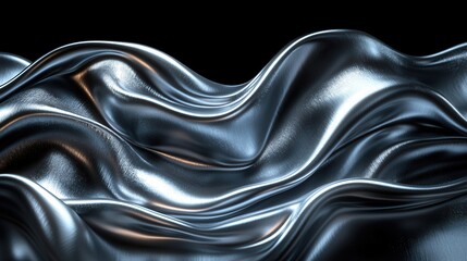 Obraz premium Abstract Metallic Silver Wave Background