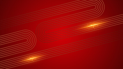 Abstract glowing circle lines on dark blue background. Geometric stripe line art design. Modern shiny blue lines. Futuristic technology concept. Suit for poster, cover, banner, brochure, website