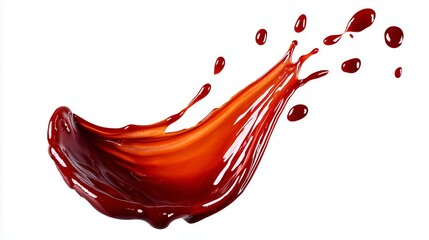 Dramatic Splash of Barbecue Sauce in Bold Red