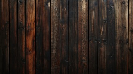 Naklejka premium Dark wood grain wall texture as a web graphic, with subtle patterns for a sophisticated, high-end web design.