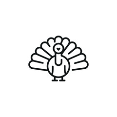 Turkey icon. A minimalistic depiction of a turkey, recognized as a symbol of Thanksgiving and the agricultural industry. Ideal for content about farming, holiday celebrations. Vector illustration 