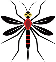 Illustration mosquito flat art design vector