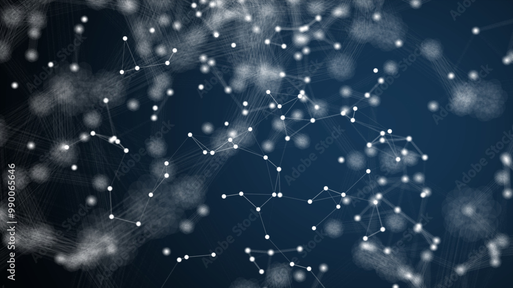 Poster digital plexus connected dot and lines abstract technology. abstract background with motion plexus o