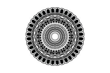 Unique Round Mandala Vector Design Black and White
