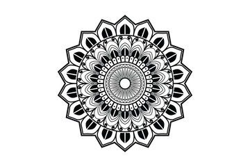 Unique Round Mandala Vector Design black and white
