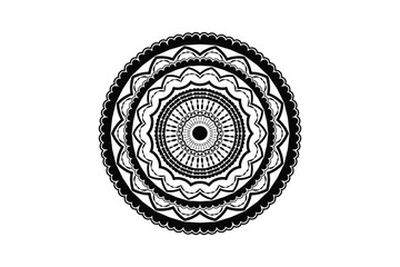 Unique Round Mandala Vector Design black and white