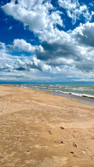 Cloudly seascape , Isyk kyl lake in Kyrgyzstan