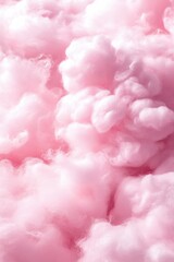 Fototapeta premium Pink pastel background with fluffy clouds.