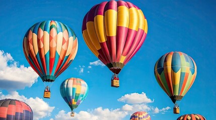Obraz premium Hot air balloon crews working together to launch their colorful balloons into the sky at the Albuquerque Balloon Fiesta.