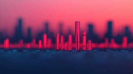 Obraz premium Abstract Sound Wave Visualization in Pink and Blue