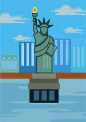 vector illustration of a landmark as a city icon