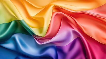 Obraz premium LGBTQ pride flag made from swirling rainbow ribbons, showcasing movement and the spirit of inclusivity.