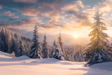 sunset in the mountains