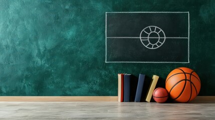 Blackboard featuring a list of key principles in sports psychology