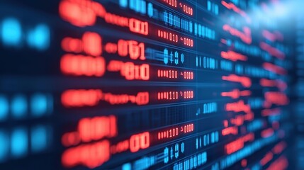 Obraz premium Abstract Digital Data Visualization with Blue and Red Colors