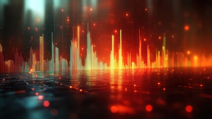 Abstract Cityscape with Neon Lights