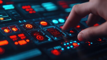 Obraz premium Futuristic Control Panel with Glowing Interface