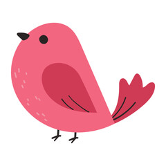 Pink bird vector flat illustration 