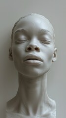 Sculptural Portrait of a Woman with Closed Eyes