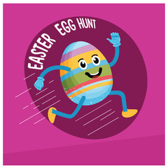 Fun Easter egg hunt contest. Easter festival with cute Easter eggs. Easter 2025 concept. Flat vector illustration.