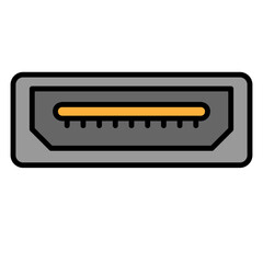 Illustration of HDMI Female Filled Icon