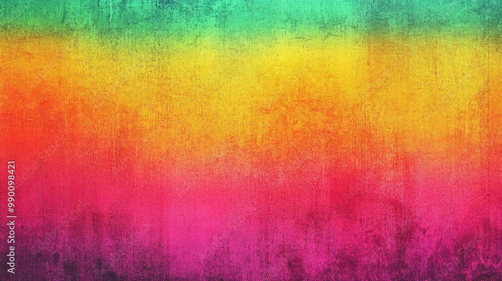 Poster vivid retro gradient background with a grainy texture, blending bold hues to create a nostalgic, ene
