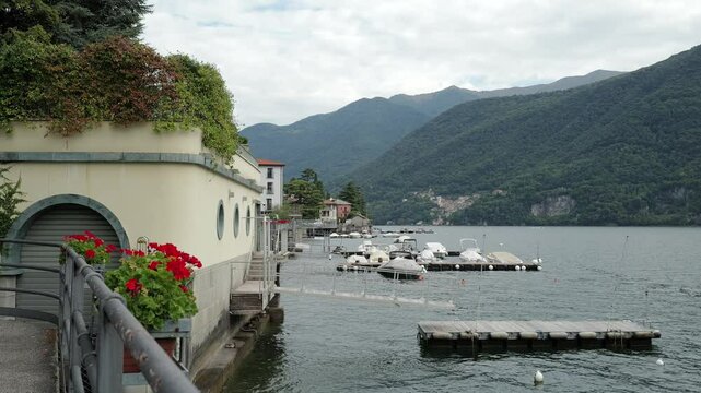 View of Lake Como from the shore of Laglio and Cernobbio