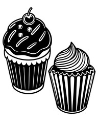 cupcake silhouette vector illustration illustration