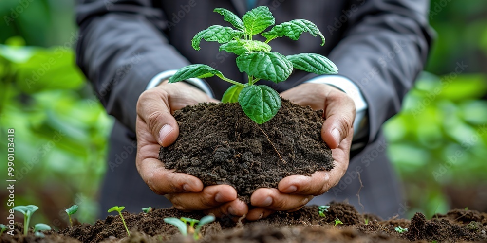 Poster plant in hands