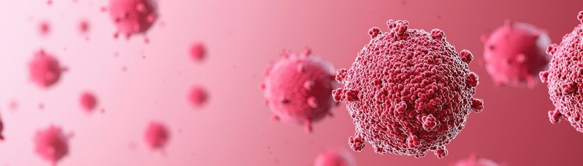 microscopic cells showcasing intricate details, highlighting health and disease processes in vibrant colors.