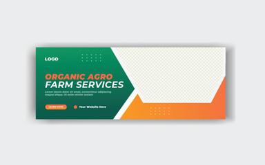 
Agriculture services social media cover and web banner template