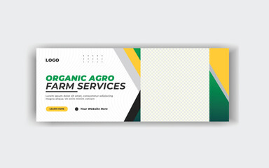 
Agriculture services social media cover and web banner template