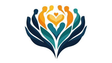 A sleek, modern logo with abstract figures in a circle, symbolizing connection and support in group therapy.