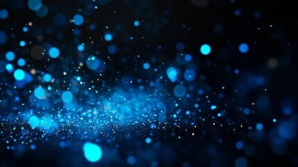 Fototapeta premium Abstract blue light particle background, perfect for creating a sense of magic, wonder, and futuristic technology. Symbolizing energy, motion, digital, and galaxy.