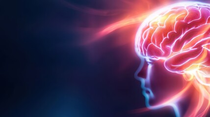 Obraz premium Vibrant Abstract Brain Imagery on Dark Background