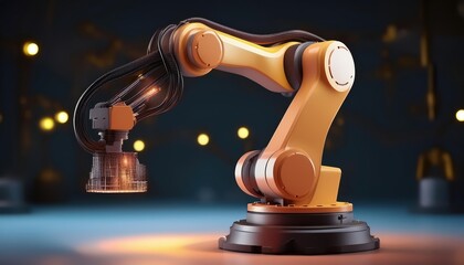 Close-up of a modern robotic arm with a sleek design, showcasing advanced technology and precision engineering.