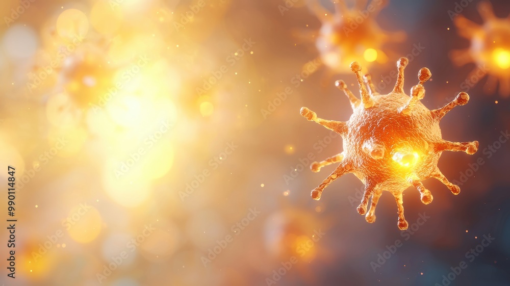 Poster microscopic virus structure with colorful background
