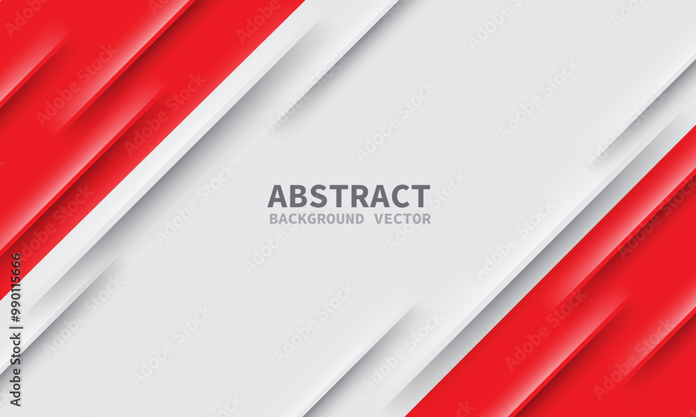 Aufkleber abstract red white geometric slash grey shadow line white blank space for text place design modern b